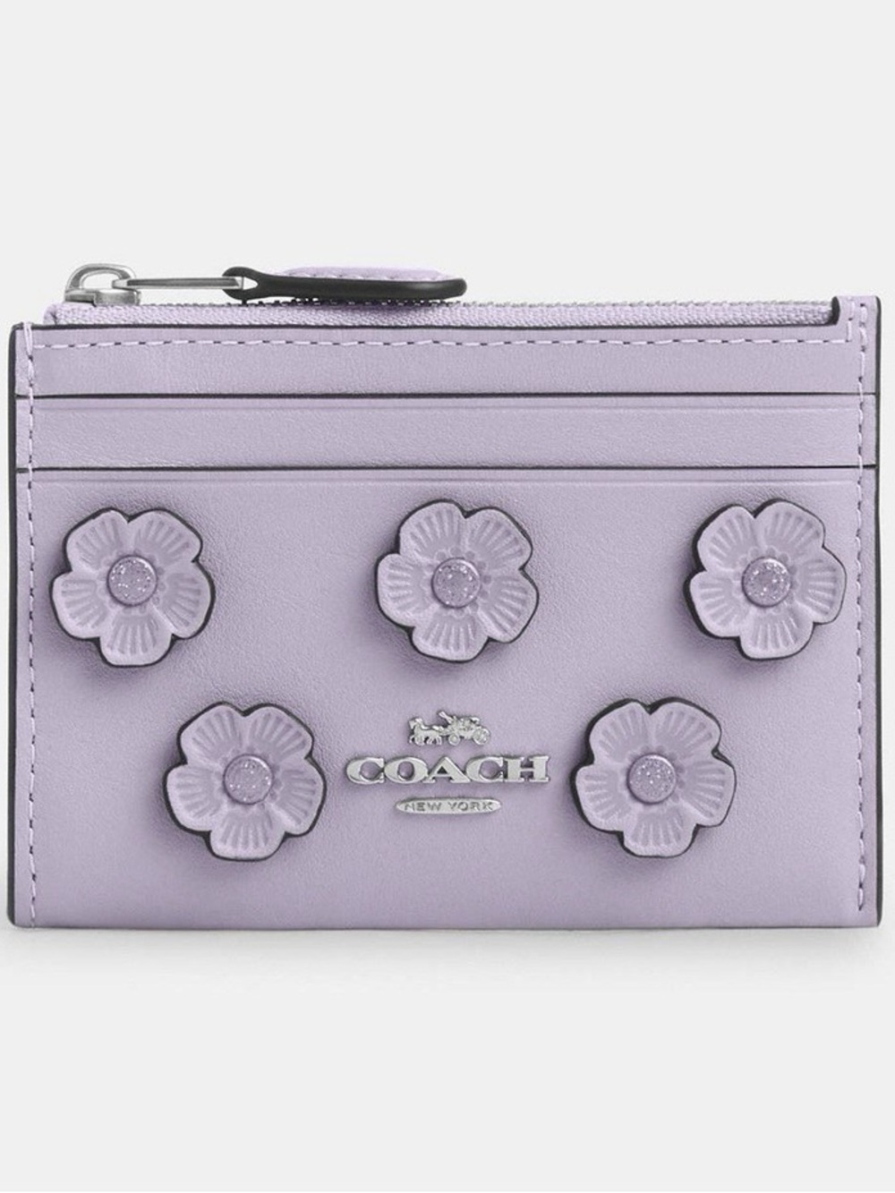 Coach Mini Skinny ID Case with Floral Appliqué